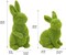 2PCS Easter Rabbit Decoration Green Moss Plush Rabbit Artificial Sculpture Green Plush Rabbit Resin Ornament